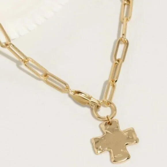 Cross Pendant Necklace Waterproof Chunky Gold Cross Necklace Layering Necklace - Picture 11 of 13